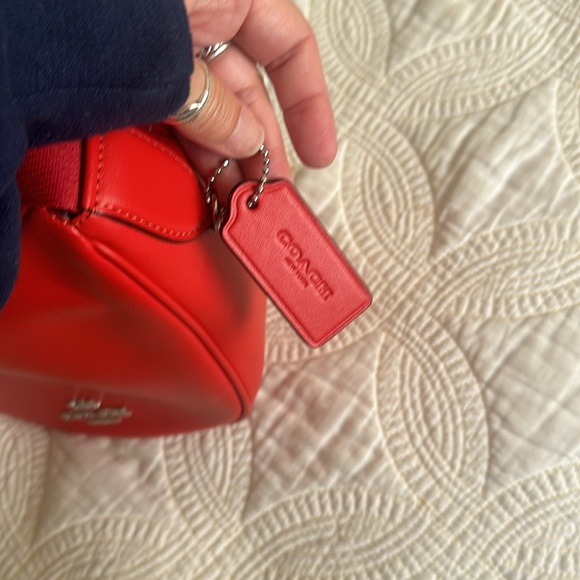 Brand new with tags coach purse. Beautiful smooth leather in a fiery red color. - Picture 6 of 7
